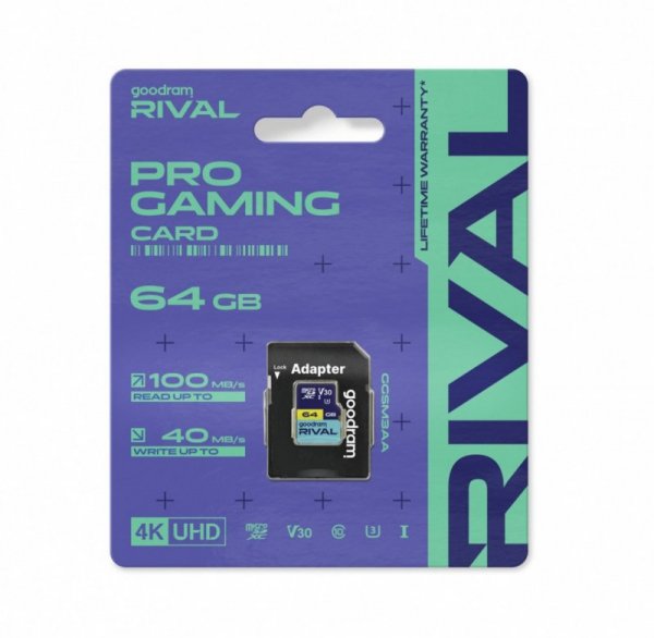 GOODRAM Karta pamięci microSD 64GB Rival UHS-I V30 U3 C10 100/70MBs