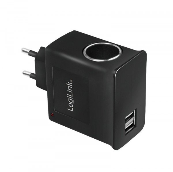 LogiLink Ładowarka sieciowa USB + złącze zapalniczki samochodowej