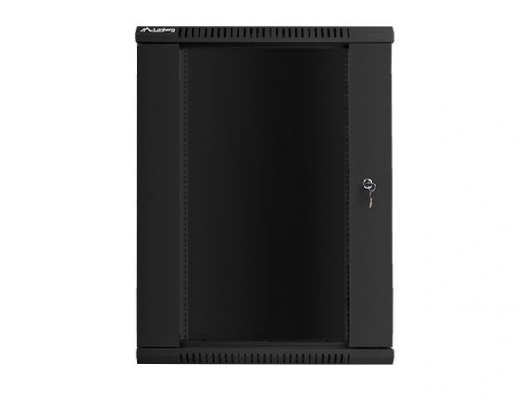 Lanberg Szafa instalacyjna wisząca 19 cali 18U 600X600mm czarna (drzwi szklane)