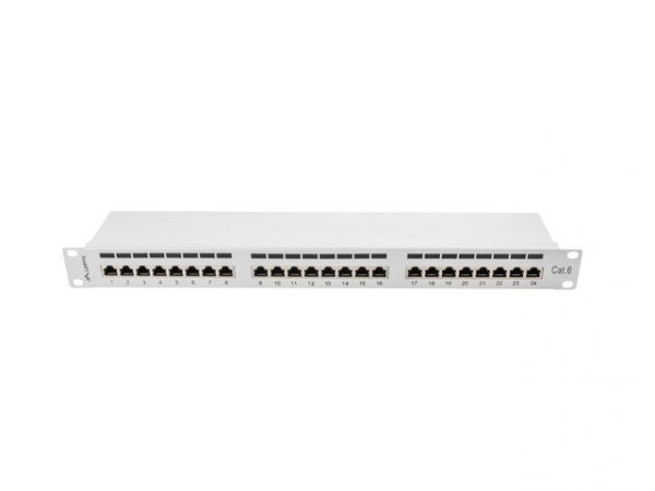 Lanberg Patch Panel 24 Port 1U Kat.6 szary ekranowany
