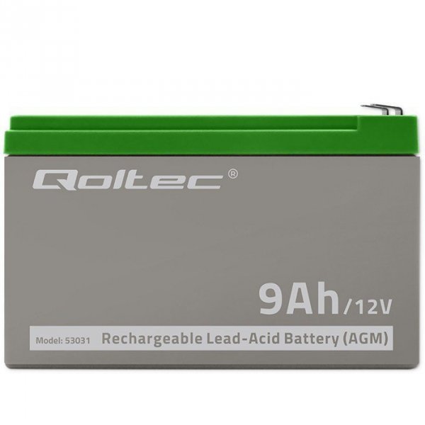 Qoltec Akumulator żelowy | 12V | 9Ah | max.90A | AGM