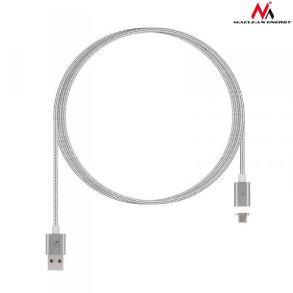 Maclean Kabel USB Type-C magnetyczny srebrny MCE178