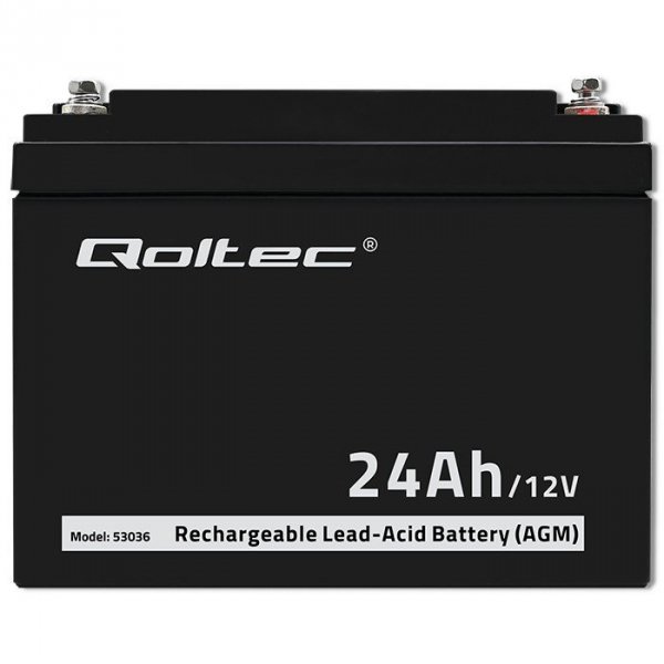 Qoltec Akumulator AGM | 12V | 24Ah | max.7.2A