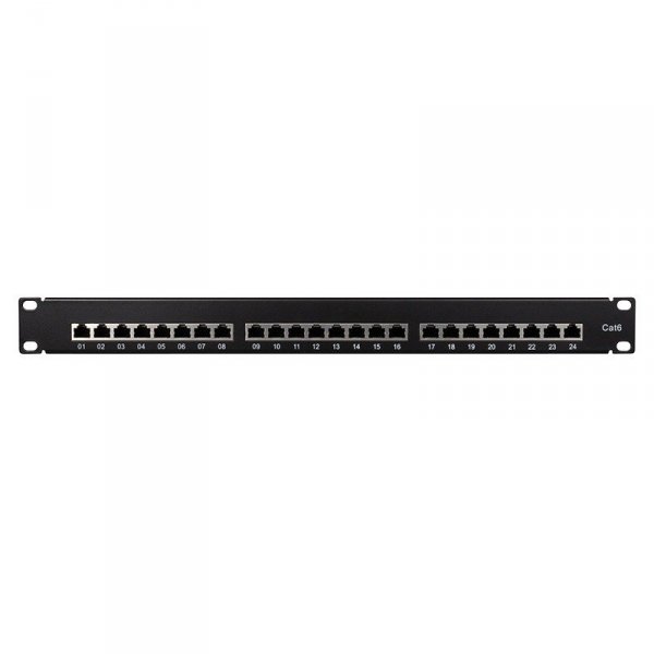 LogiLink Patchpanel CAT6 19' 24- porty, STP czarny