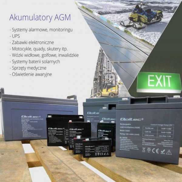 Qoltec Akumulator AGM 12V | 12Ah