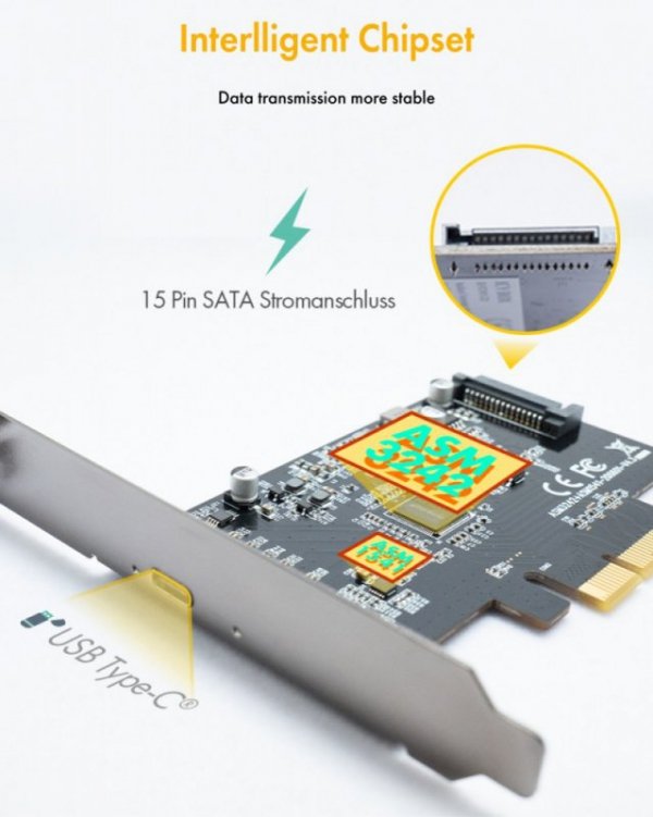 IcyBox IB-PCI1901-C32 Karta PCIe, TYPE-C USB 3.2 (Gen 2x2)