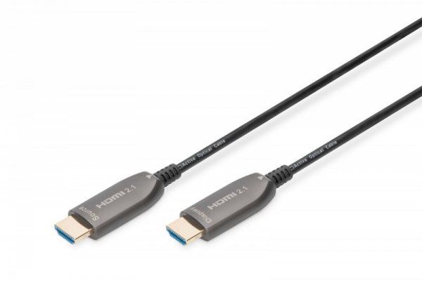 Digitus Kabel połączeniowy hybrydowy HDMI AOC | HDMI-A męski-męski | HDMI 2.1 | UHD-2 8K@60Hz | 48Gbps |HDR, eARC, HDCP 2.2, CEC