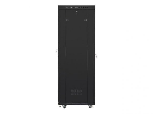 Lanberg Szafa instalacyjna rack stojąca 19 42U 600x800 czarna, drzwi szklane lcd (Flat pack)