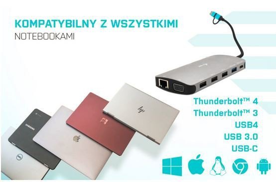 i-tec Stacja dokująca USB 3.0/USB-C/Thunderbolt 3x Display Metal Nano Dock LAN +Power Delivery 100W