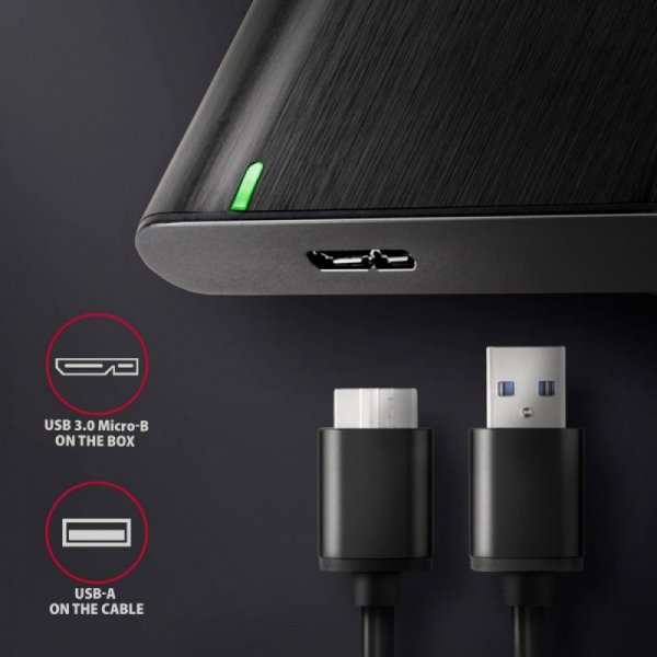 AXAGON EE25-A6M Bezśrubowa aluminiowa obudowa zewnętrzna USB 3.2 Gen 1 - SATA 6G dla 2.5&quot; SSD/HDD