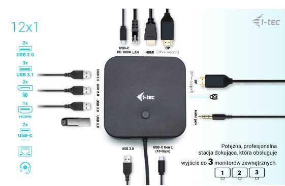 i-tec Stacja dokująca USB-C HDMI Dual DP Docking Station Power Delivery 100 W