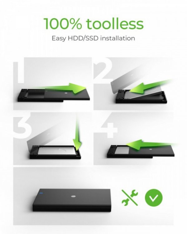 IcyBox Obudowa IB-200T-C3 2,5  SATA USB 3.2 Gen.1