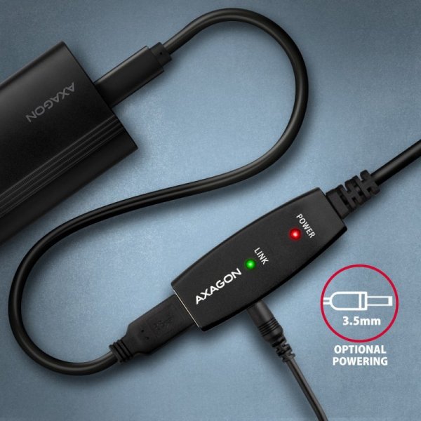 AXAGON ADR-210 USB 2.0 A-M -&gt; A-F aktywny kabel przedłużacz/wzmacniacz 10m