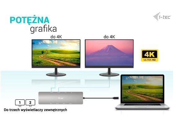 i-tec Stacja dokująca USB-C Metal Nano 2x HDMI Display + Power Delivery 100W