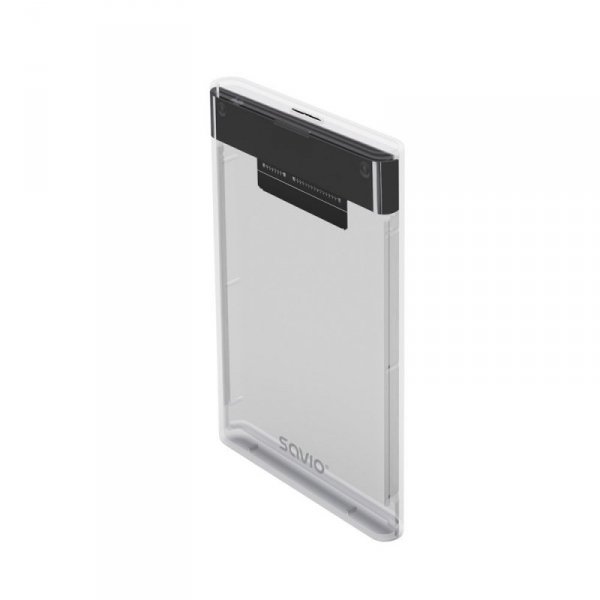 Savio Zewnętrzna obudowa na dysk HDD/SSD 2.5&quot;, USB 3.0, AK-66, transparentna