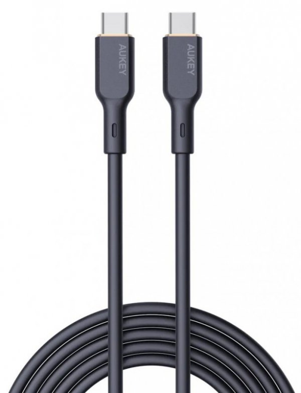 AUKEY CB-SCC101 kabel USB-C - USB-C 1m 100W PD 5A 20V silikonowy czarny