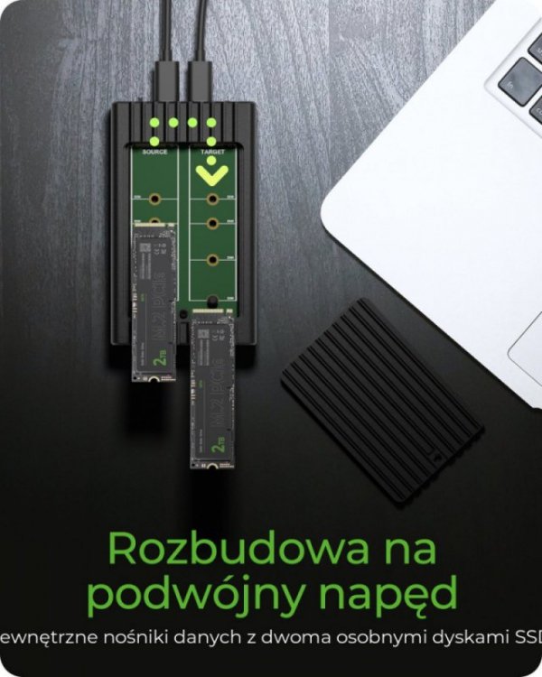 IcyBox Stacja ICY BOX IB-2817MCL-C31  z funkcją klonowania dla 2x NVMe  SSD