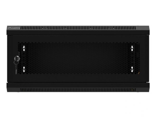 Lanberg Szafa wisząca 19 cali 4U 600x450 drzwi perforowane (flat pack) czarna