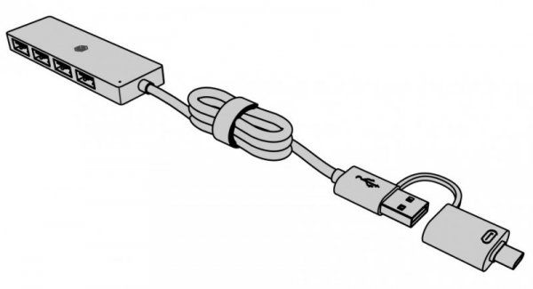 IcyBox Hub IB-HUB1424-C3 4-Port USB Typ-A, złącze Typ-C/A