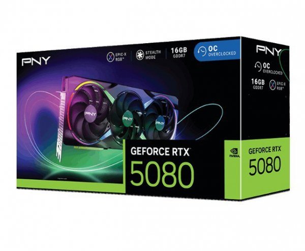 PNY Karta graficzna GeForce RTX 5080 OC ARGB 3F 16GB 256-bit 960GB/s