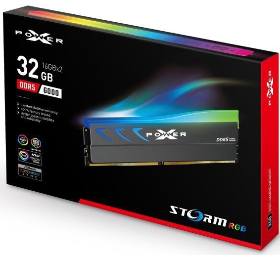 Silicon Power Pamięć DDR5 XPOWER Storm RGB 32GB/6000 2*16GB CL36 szara