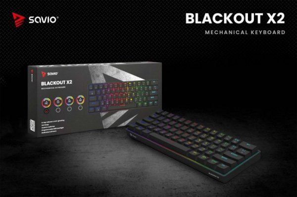 Savio Klawiatura mechaniczna BLACKOUT X2  OUTEMU Red, Hot Swap