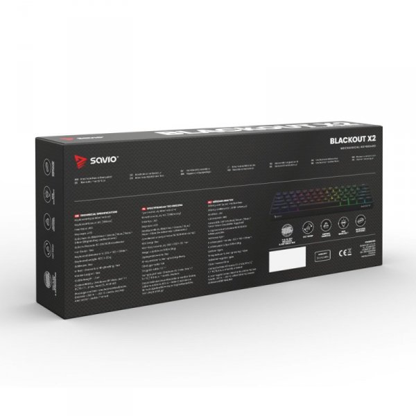 Savio Klawiatura mechaniczna BLACKOUT X2  OUTEMU Red, Hot Swap