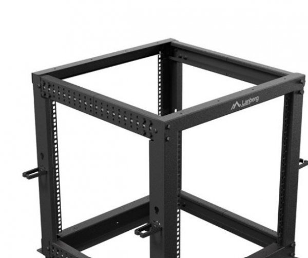 Lanberg Stojak Open rack 19 cali 12U 600x600-1100 regulowany czarny