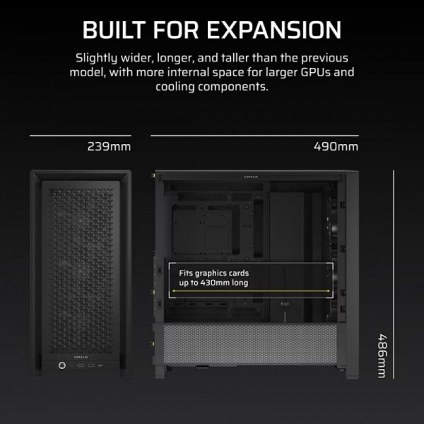Corsair Obudowa FRAME 4000D RS Black Mid Tower ATX