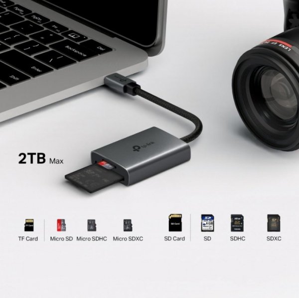 TP-LINK Adapter USB Type-C to SD & microSD 3.0       UA430C            SPEC: 1 × USB-C Connector,1 × SD + 1 × microSD(TF) up to 