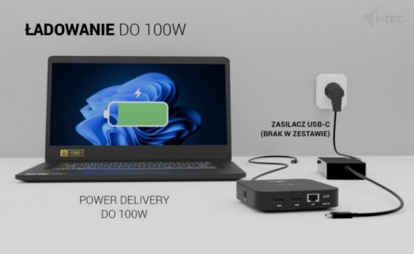 i-tec Stacja dokująca USB-C Dual HDMI Power Delivery 100W