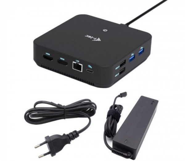 i-tec Stacja dokująca USB-C DP Dual HDMI Power Delivery 100W + Uniwersalna Ładowarka 100W