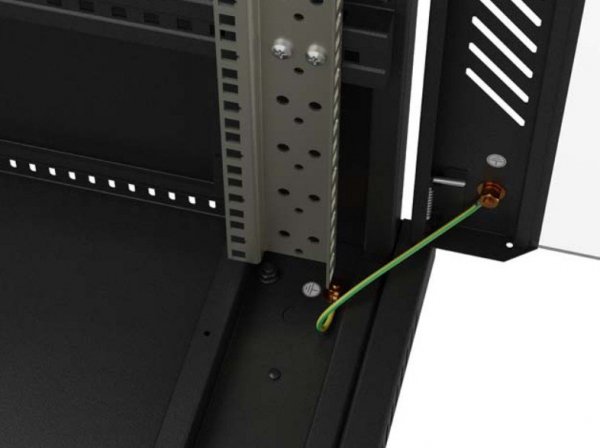 Lanberg Szafa instalacyjna rack stojąca 19" 22U 600x1000 czarna drzwi    perforowane ( flat pack)