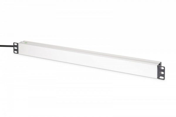 Digitus Listwa zasilająca PDU Rack (620mm) z zabezpieczeniem przeciwprzepięciowym + filtr EMI/RFI, 9 gniazd Schuko CEE 7/3 (45°)