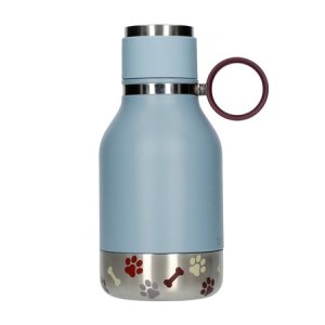 Asobu - Dog Bowl Bottle Stainless Steel Niebieska - Butelka z miską dla psa 1,1L
