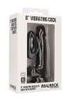 Vibrating Realistic Cock - 8 - With Scrotum - Black