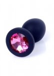 Plug-Jawellery Black Silikon PLUG Small- Pink Diamond