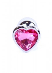 Plug-Jawellery Silver  Heart PLUG- Pink