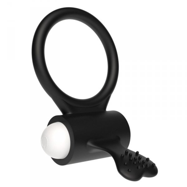 Power Clit Silicone Cockring Black