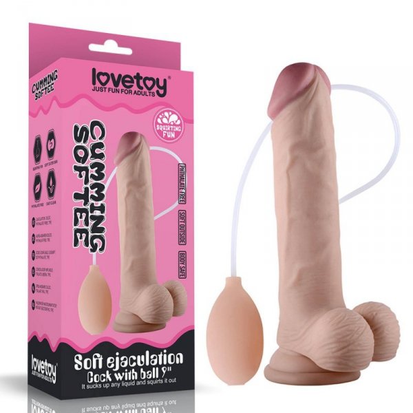 9&quot; Soft Ejaculation Cock With Ball