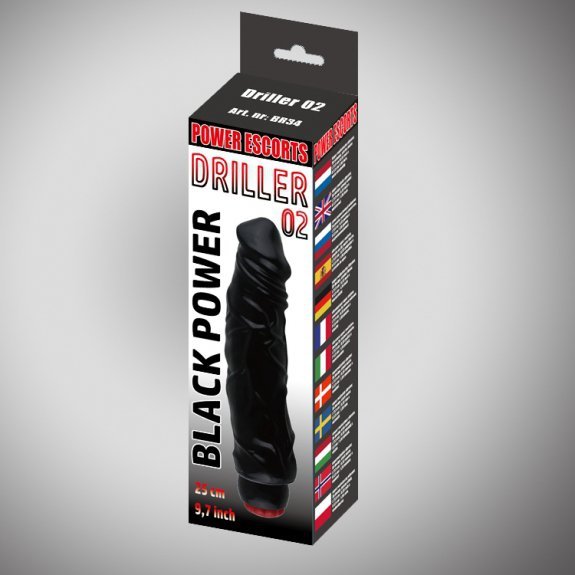 Driller 02 black 25 cm realistic vibrating