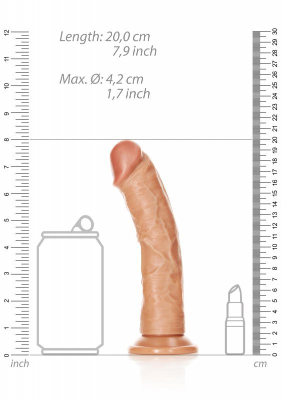 Curved Realistic Dildo with Suction Cup - 7&quot;&quot;/ 18 cm