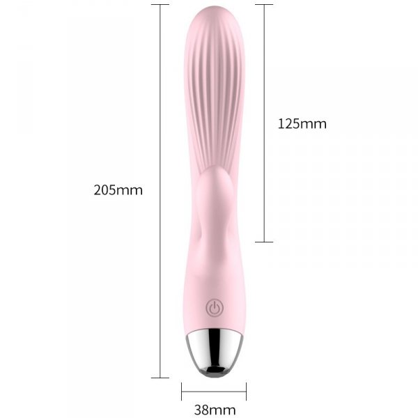Wibrator-Silicone Vibrator Pink USB 10 Function / Grzanie