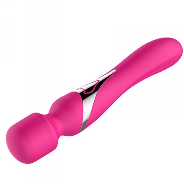 Stymulator-Silicone Dual Massager Pulsator USB 7+7 Function Red
