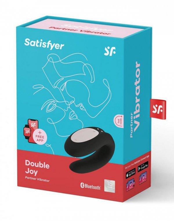 Satisfyer Wibrator +apka Double Joy Partner Vibrator Black