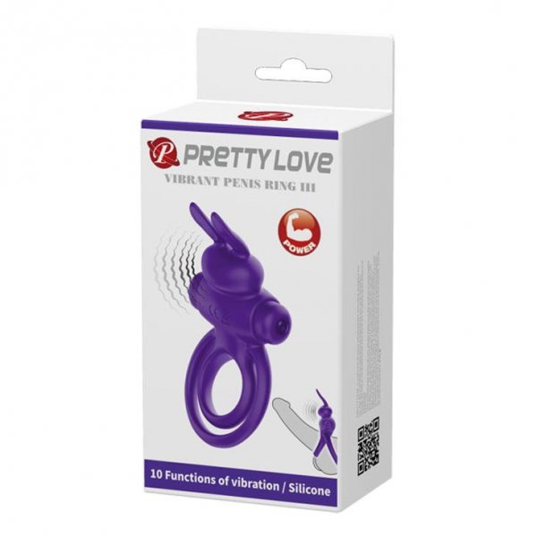 PRETTY LOVE - VIBRANT PENIS RING III Purple