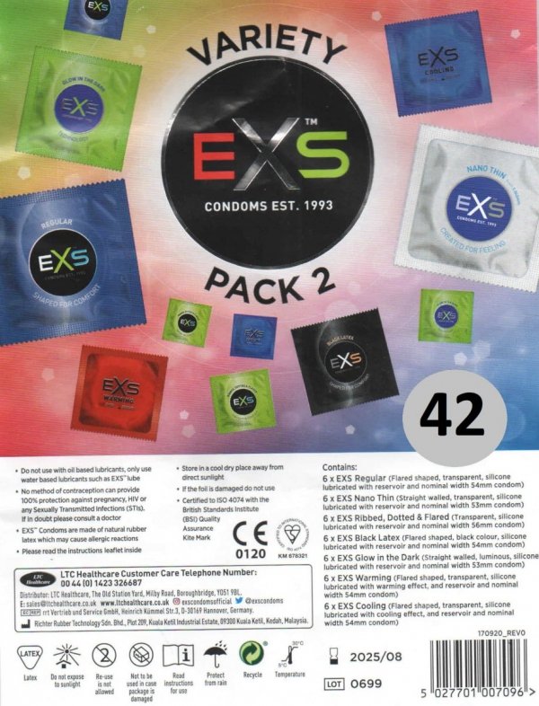 EXS Variety Pack 2 Zestaw Prezerwatyw MIX 42 szt.