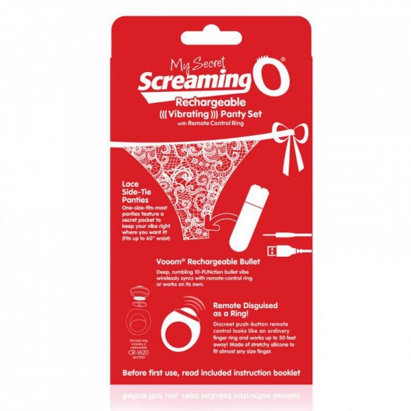 Wibrujące majteczki - The Screaming O Charged Remote Control Panty Vibe Red
