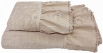 Ręcznik beżowy z falbanką 70x140