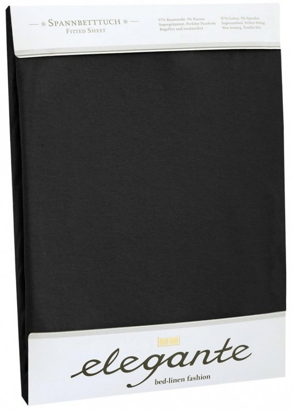 Elegante prześcieradło jersey z gumką schwarz